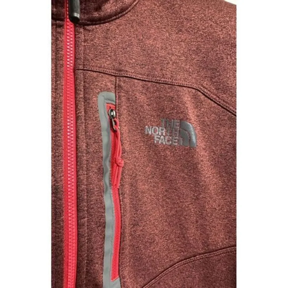 North‎ Face 1/4 Zip Pullover Long Sleeve Red Black Men's Medium Zipper Pocket